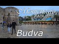 Rain in Budva, Montenegro, 🌡T+21C°  - walking tour - travel guide - 4k