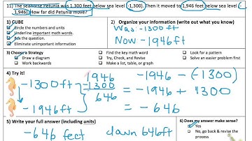 Integer Word Problems