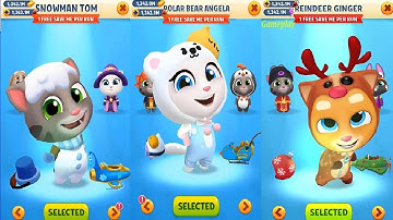 Talking Tom Gold Run New Update Reindeer Ginger VS SNOWMAN TOM VS POLAR BEAR ANGELA Christmas 2025