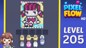 Pixel Flow Level 205 Solution Walkthrough