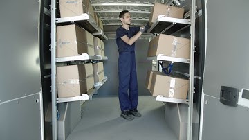 Syncro System: Fold-away shelves for vans