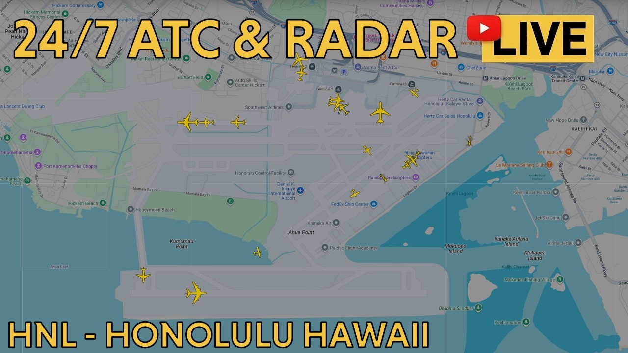 Live ATC + Radar - HNL Honolulu Airport live camera thumbnail