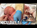 NICU Day 1 - Matt Finally Gets to Hold Baby Chloe