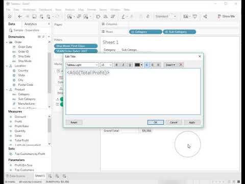 Tableau Add Title To Chart