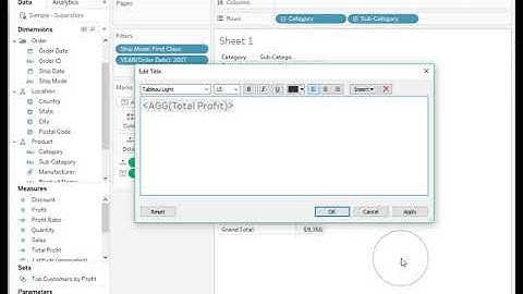 How to add totals to a title in Tableau