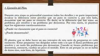 ESTRATEGIAS PARA LA SOLUCIÓN DE PROBLEMAS. Método de los 4 pasos.George Polya.
