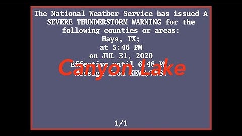 EAS Reenactment Mock: Severe Thunderstorm near Canyon Lake - JUL 31, 2020