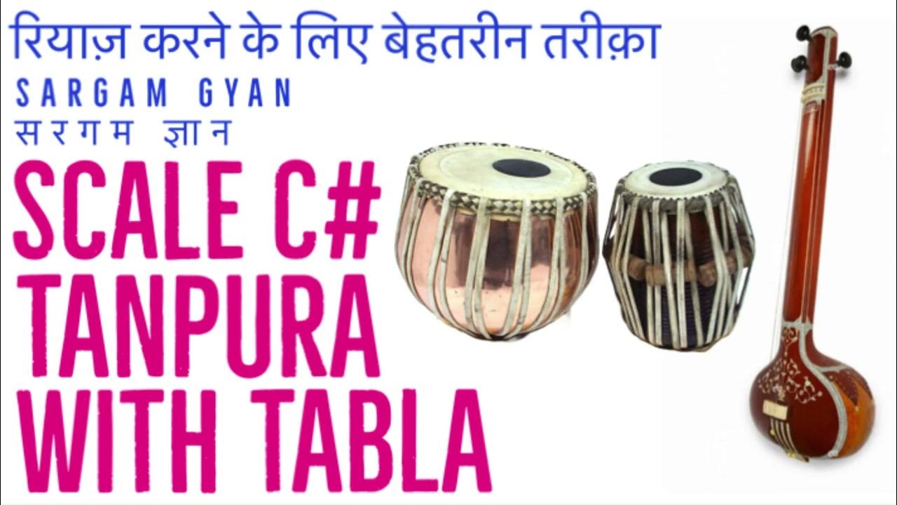 C Tanpura With Tabla Teentaal Best Scale For Riyaaz Tabla Sargam