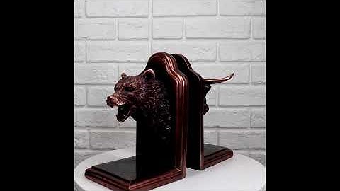 Bull and bear bookends wall street gifts