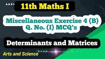 Class 11th Maths Miscellaneous Exercise 4 (B)  Q No (I) MCQ