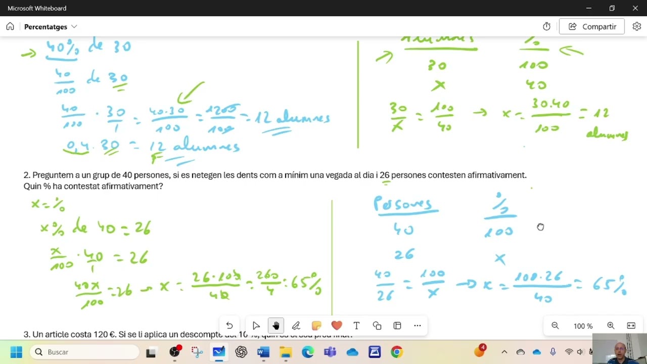 Definició de percentatges i problemes 01