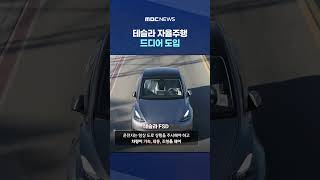 "14분 주행, 핸들 한 번 안 잡았다"‥테슬라 자율주행 드디어 도입 #Shorts (MBC뉴스)
