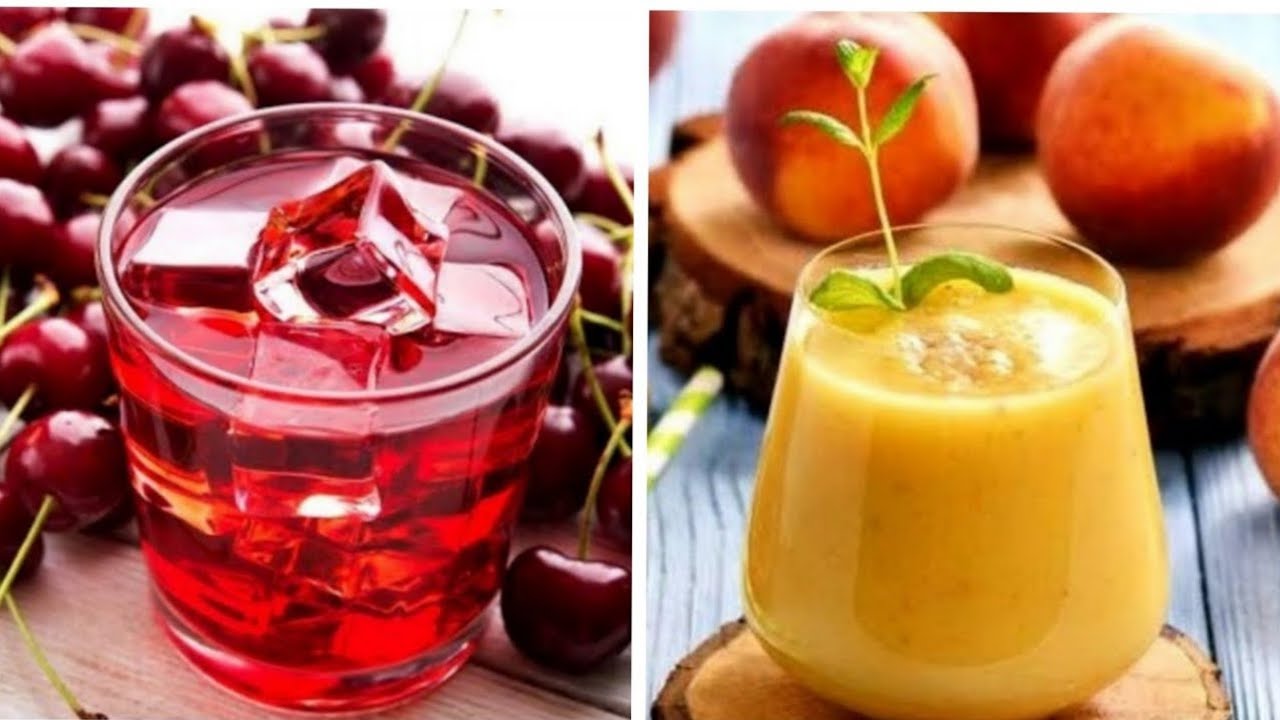 Peach and cherry juice: how to make fresh cherry syrup?|Peach juice recipe
