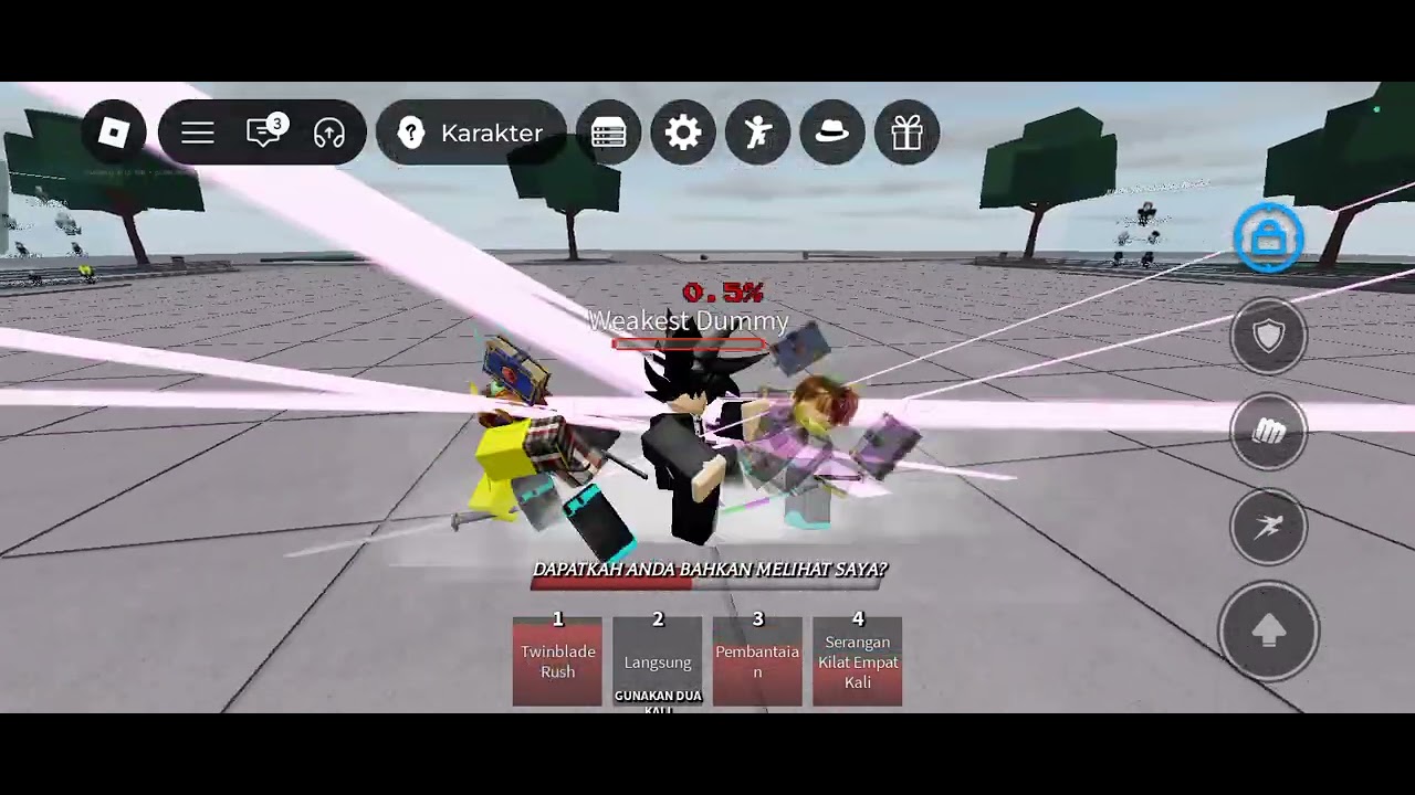 main TSB (the strongest battlegrounds) pake karakter deadly ninja sama Hero hunter