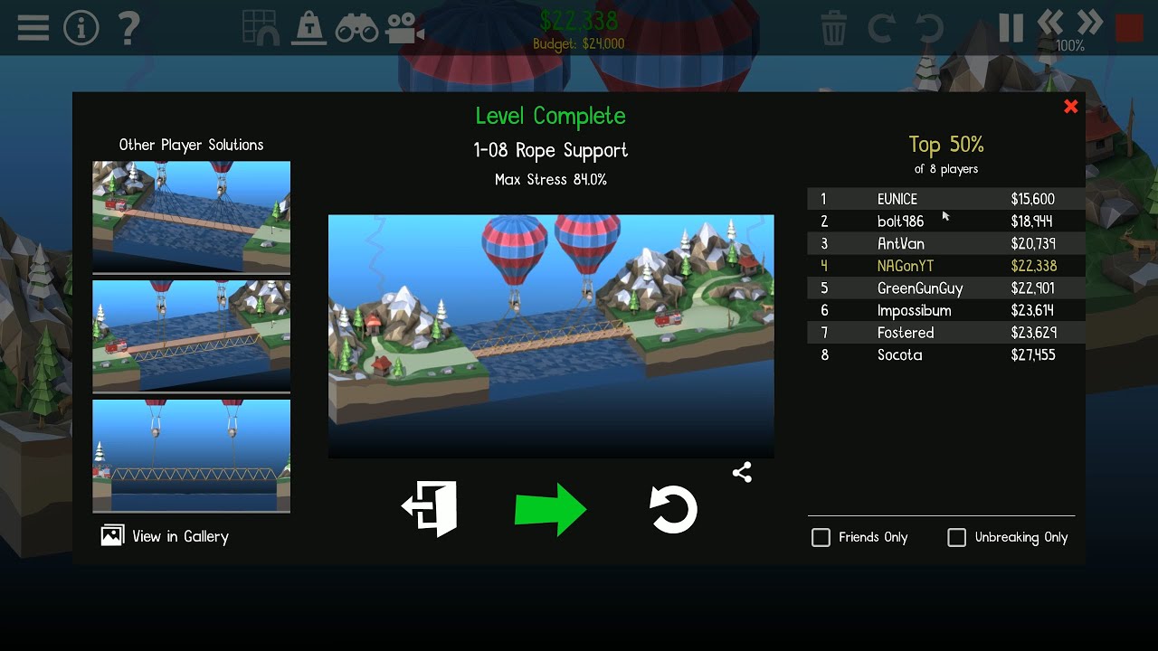 Poly Bridge 2 1-08: Rope Support - YouTube