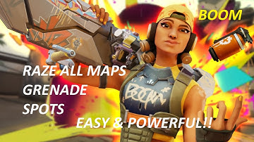 RAZE GRENADE SPOTS OF ALL MAPS!!!| Ascent, Split, Bind, Heaven, Icebox|