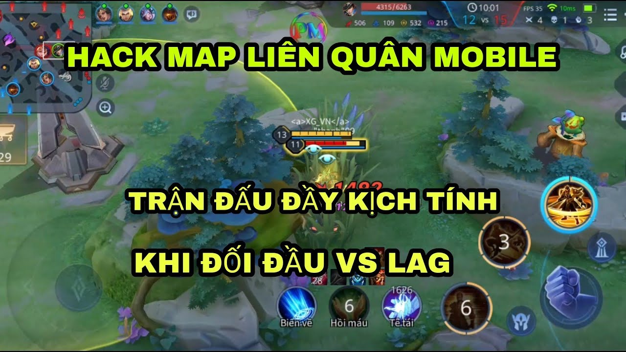 Hack Map Liên Quân Mobile|Trận Đấu Đầy Kịch Tính Khi Đối Đấu Vs LAG|Ghánh Team Còng Lưng