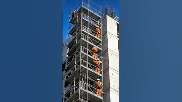 The Scaffolding Wall Fell Without Warning — See How They Survived! #fails #construction #disaster