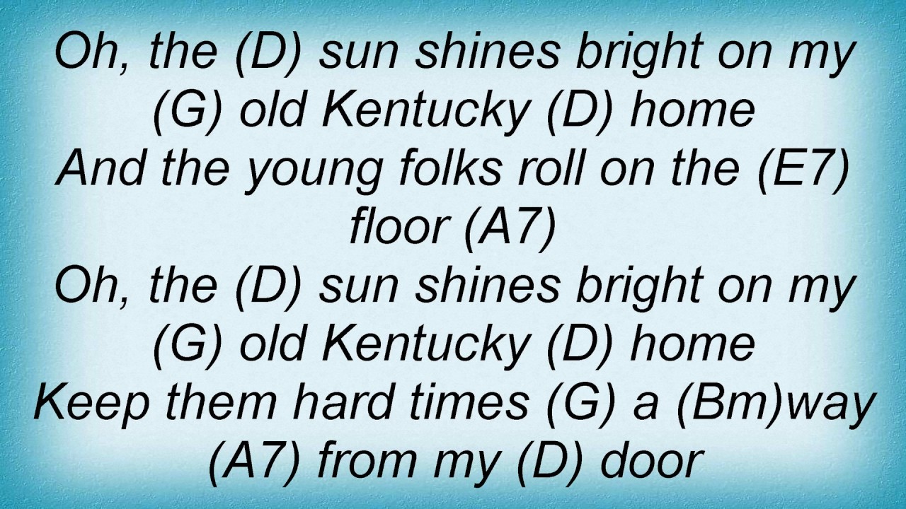My Old Kentucky Home Lyrics Printable