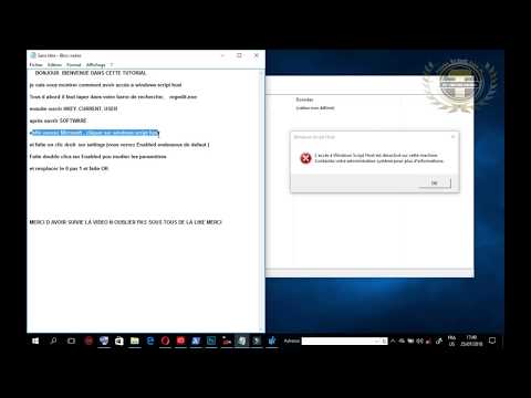 Comment activer et avoir accès a windows script host