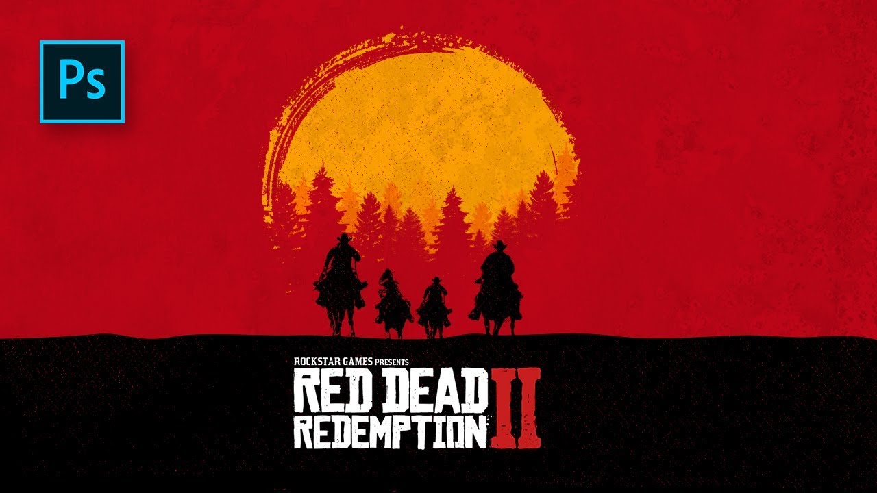 Cara Membuat  Desain  Poster  RED DEAD REDAMTION 2 