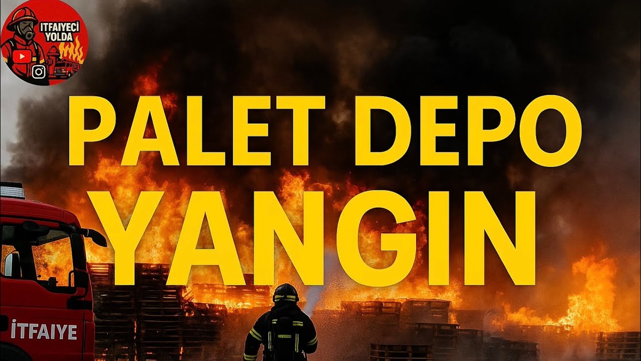 Dikkat yüksek sıcaklık içerir! İtfaiye Palet Deposuna Müdahale Ediyor.🔥