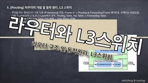 5. [switching & routing] 라우터 동작원리와 L3스위치
