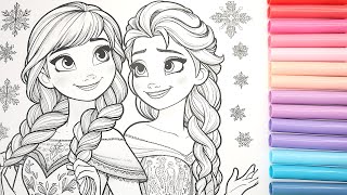 Disney Frozen Elsa, Anna,Olaf Coloring Book Pages#arrtx30a#arrtxmetallicmarkers #arrtxacrylicmarkers