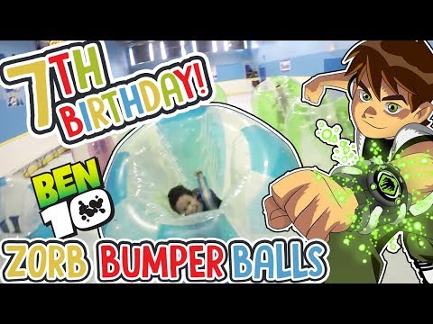Sammy's 7th Birthday! BUMPER BALLS + BEN 10 CAKE! 🎂 🎁 ZORBS! ✳ TottyChoCho