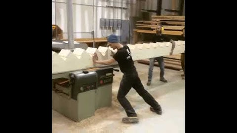 Mono-stringer being cleaned up on our jointer