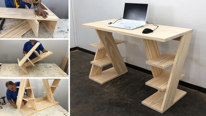 Mesa de madera para ordenador portátil con ruedas, estante de