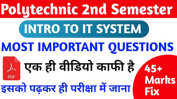 INTRODUCTION TO IT SYSTEM MOST IMPORTANT QUESTIONS 2025 | POLYTECHNIC 2ND SEMESTER QUESTIONS 2025