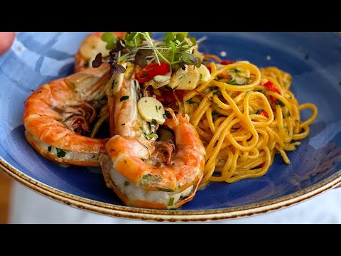 Spaghetti Prawn Aglio Olio Gamberi Recipe By Chef Felix Chong