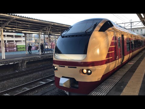 常磐線土浦駅E653系特急冬の宮城ホッと温泉号入線シーン【元気な鈴木プロTV】