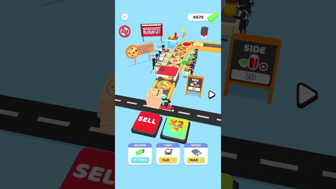 Make a pizza - factory idle | short gameplay. 