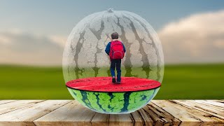 Photo Manipulation in Photoshop | Water Melon and Student