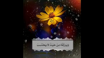 سوره الطلاق||وَمَن يَتَّقِ اللَّهَ يَجْعَل لَّهُ مَخْرَجًا (2) وَيَرْزُقْهُ مِنْ حَيْثُ لَا يحتسب