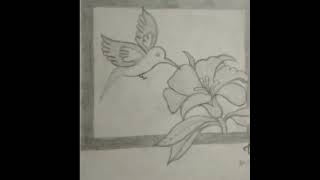 bird or flower ka sketch # hundreddayhundredsketch#shorts #viral #trending #art #sketch