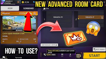 Advanced Room Card - How To Use? Free Fire Advanced Custom Room | Scoreboard, In Match Voice