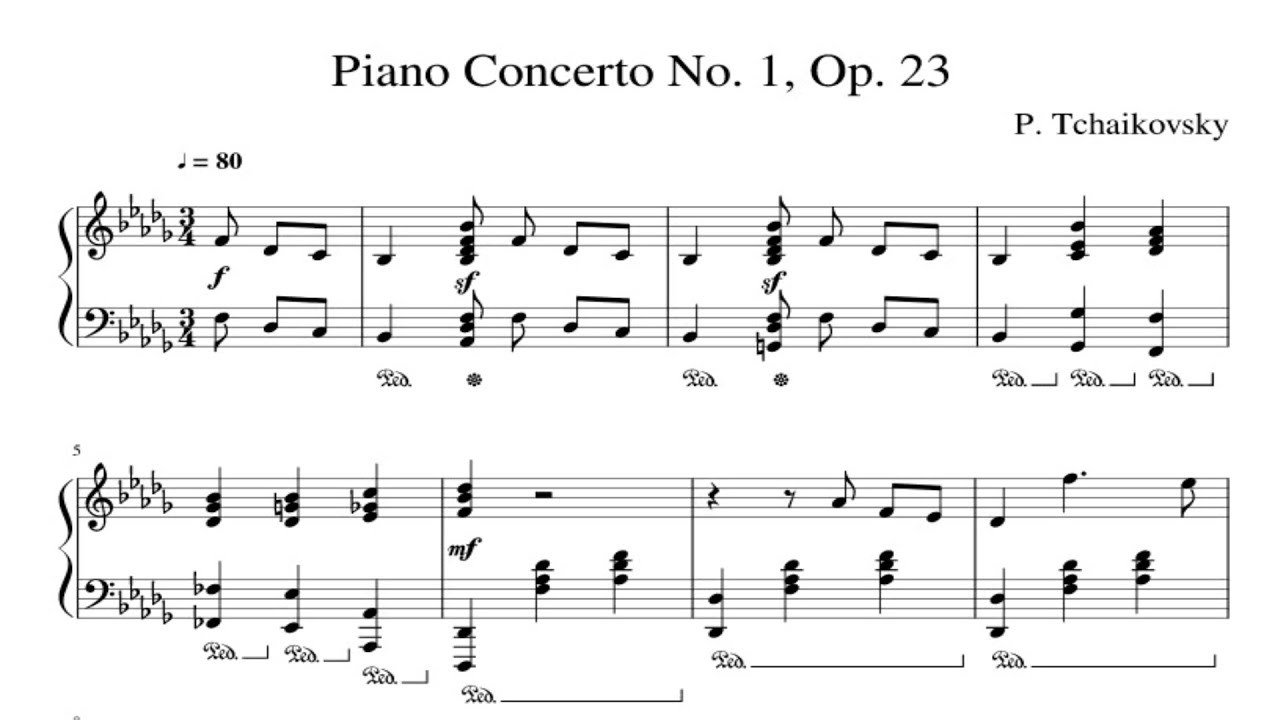 Piano Concerto No. 1 - Tchaikovsky  Piano Sheet Music