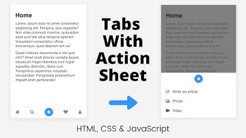 Create Tabs with Action Sheet using HTML, CSS & JavaScript