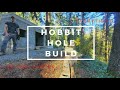 Hobbit hole tiny house build concrete foundation block walls concrete roof cmu retaining wall