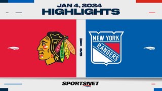 NHL Highlights | Blackhawks vs. Rangers - January 4, 2024