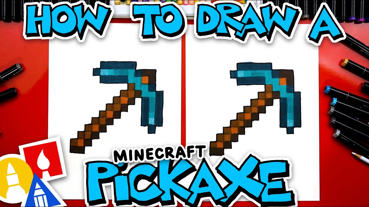 How To Draw A Minecraft Pickaxe - YouTube
