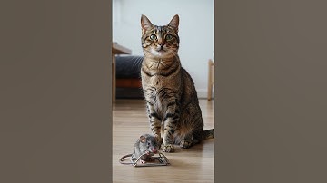 Cat Waits for Trap to Spring 猫、罠の作動を待つ #CatAndMouse #Mousetrap #Anticipation #猫の待ち伏せ