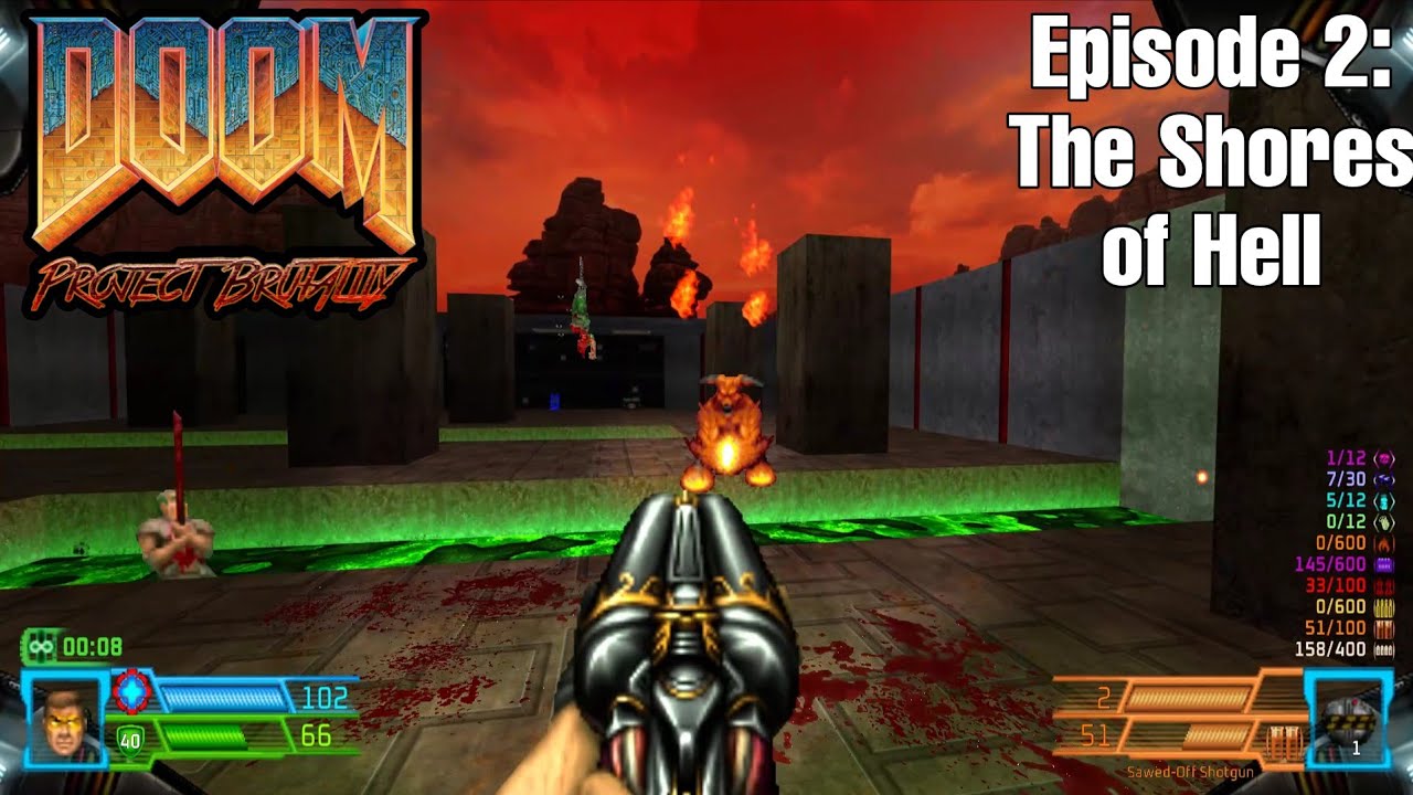 DOOM with Project Brutality 3.0 + More Mods - Episode 2: The Shores Of Hell (1080p/60FPS)