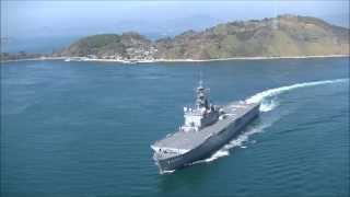 海上自衛隊 in 来島海峡 2014冬 輸送艦しもきた (海上自衛隊応援)