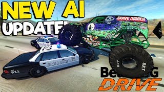 Insane First Person Monster Truck Chase with the New AI! - BeamNG Gameplay & Crashes - Cop Escape
