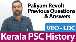 Kerala Psc History  Paliyam Revolt || Psc & Ldc History In Malayalam