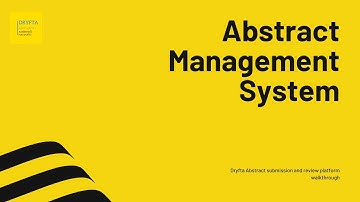 Dryfta Abstract submission and review platform walkthrough